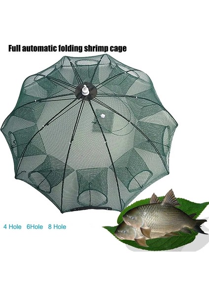 KARE60-60CM Tarzı Güçlendirilmiş Otomatik Balık Ağı Karides Kafesi Naylon Katlanabilir Balık Tuzağı Döküm Net Döküm Kat Yengeç Tuzağı Balıkçılık Ağı (Yurt Dışından)