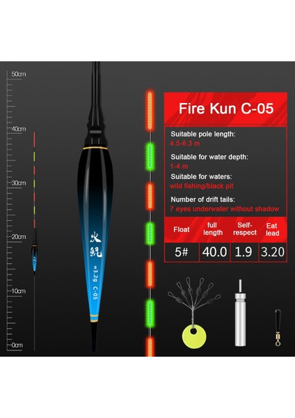 Hkl-5 Stili 2021NEW Balıkçılık Şamandıra LED Elektrikli Şamandıra Işık Olta Takımı Aydınlık Elektronik Şamandıra CR425 Pil Kızdırma Çubuğu Yaz (Yurt Dışından)