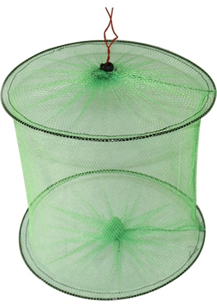 1 Adet Tarzı Katlanır Yuvarlak Metal Çerçeve Naylon Örgü Yengeç Crawdad Karides Minnow Yem Tuzağı Döküm Balık Ağı Katlanabilir 2 Katmanlı Balık Koruma Ağları (Yurt Dışından)