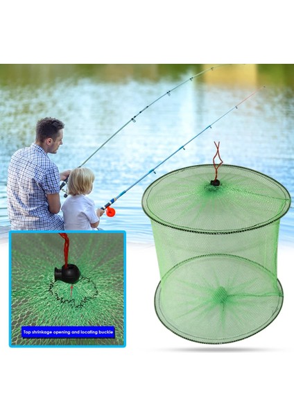 1 Adet Tarzı Katlanır Yuvarlak Metal Çerçeve Naylon Örgü Yengeç Crawdad Karides Minnow Yem Tuzağı Döküm Balık Ağı Katlanabilir 2 Katmanlı Balık Koruma Ağları (Yurt Dışından) fiyatları