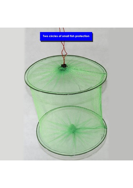 1 Adet Tarzı Katlanır Yuvarlak Metal Çerçeve Naylon Örgü Yengeç Crawdad Karides Minnow Yem Tuzağı Döküm Balık Ağı Katlanabilir 2 Katmanlı Balık Koruma Ağları (Yurt Dışından) indirimleri