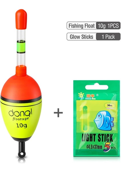 30M-10G Tarzı Donql Balıkçılık Aydınlık Şamandıra Eva Yüksek Li Balıkçılık Şamandıra Bobber Deniz Balıkçılık Aksesuarları Araçları Için 5 Gece Lambası Çubukları ile (Yurt Dışından)