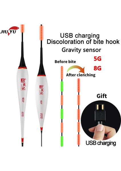 Yedek USB Stili Akıllı LED Balıkçılık Şamandıra USB Şarj Yüksek Hassasiyet Alarmı Balık Isırığı Renk Değişimi Elektronik Şamandıra Balık Yüzer Bobber Sopa (Yurt Dışından) fiyatları