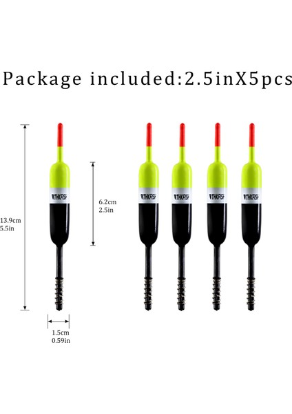 5 Adet 2.5inx5.5in Tarzı Balıkçılık Kayma Bobbers Balsa Ahşap Bahar Balıkçılık Float Bobber Crappie Bas Balıkçılık Aksesuarları 1.5in 2.5in (Yurt Dışından)