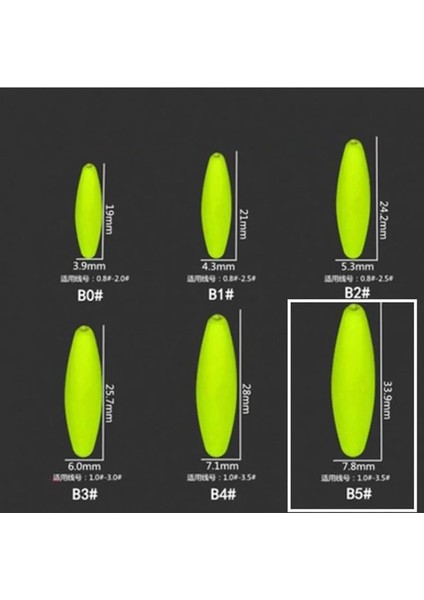 Sarı B5 Stili 5packslot Yüksek Yedi Yıldız Balıkçılık Şamandıra Bobber 2 Boyutlu Teçhizat Şamandıra Beaolors Delik A437 ile Çarpıcı Boncuk (Yurt Dışından) fiyatları