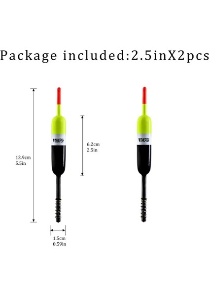 2 Adet 2.5in Tarzı Thkfish Balıkçılık Şamandıra Bobber 1.5inx5.5in 2.5inx5.5in Balıkçılık Kayma Bobber Balsa Ahşap Yaylı Şamandıra Balıkçılık Için (Yurt Dışından)