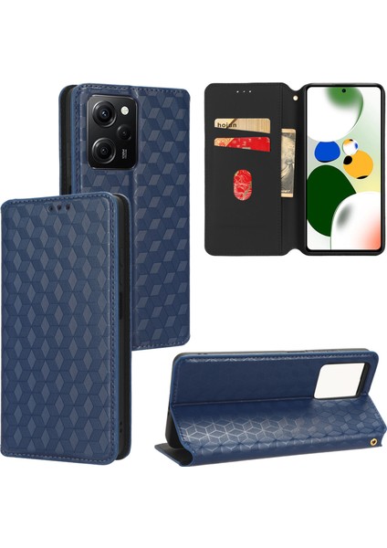 Xiaomi Mi Poco X5 Pro 5g ile Uyumlu Cüzdan Hakiki Deri Darbeye Dayanıklı Tpu Kılıf Dayanıklı Flip Kitap Katlama Standı (Yurt Dışından)