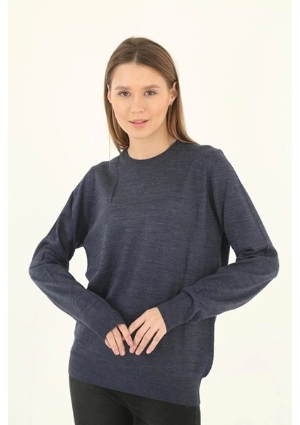 Kadın Bisiklet Yaka Düz Kazak - Indigo fiyatları