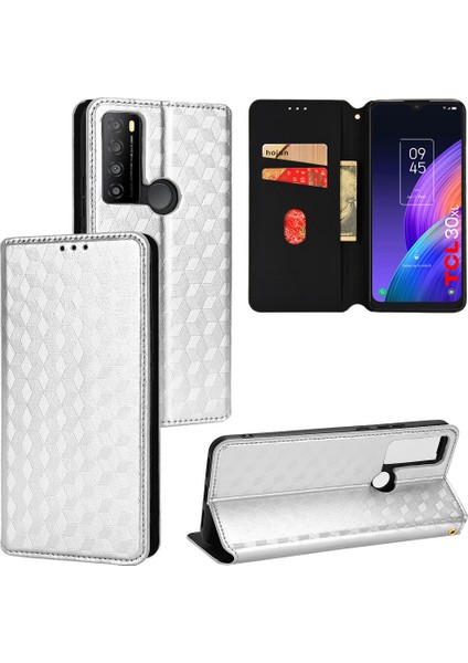 Tcl 30 Xl ile Uyumlu Cüzdan Hakiki Deri Darbeye Dayanıklı Tpu Kılıf Dayanıklı Flip Kitap Katlama Standı (Yurt Dışından)
