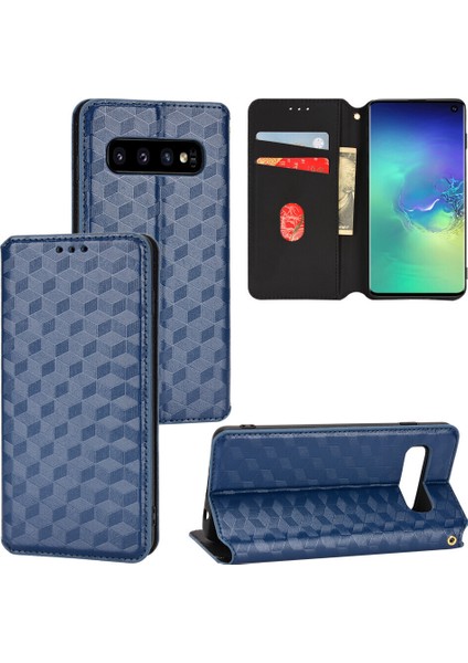 Samsung Galaxy S10 ile Uyumlu Cüzdan Hakiki Deri Darbeye Dayanıklı Tpu Kılıf Dayanıklı Flip Kitap Katlama Standı (Yurt Dışından)