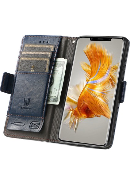 Huawei Mate 50 Pro Cüzdan Kılıfı, Kart Tutuculu Pu Deri Flip Kılıf Rfıd Engelleme Kickstand Telefon Kapağı (Yurt Dışından)
