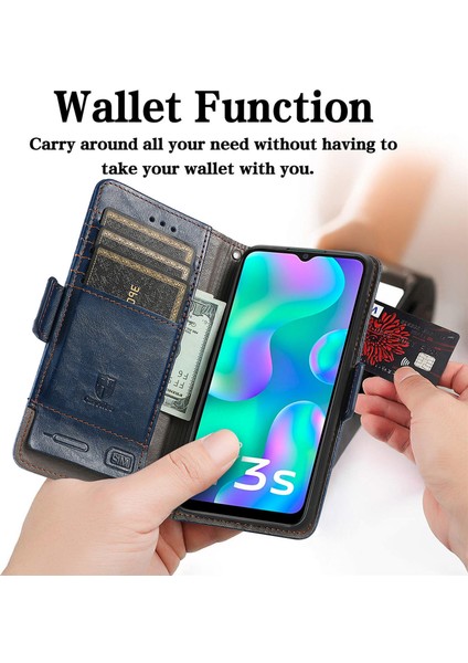 Vivo Y3S 2021 Cüzdan Kılıfı, Kart Tutuculu Pu Deri Flip Kılıf Rfıd Engelleme Kickstand Telefon Kapağı (Yurt Dışından) fiyatları