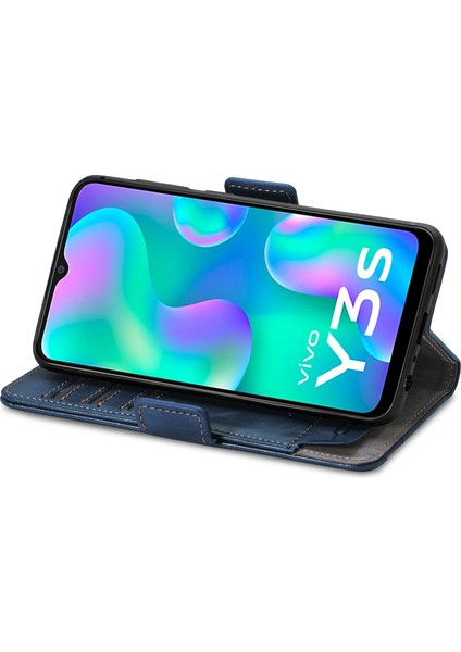 Vivo Y3S 2021 Cüzdan Kılıfı, Kart Tutuculu Pu Deri Flip Kılıf Rfıd Engelleme Kickstand Telefon Kapağı (Yurt Dışından) modelleri