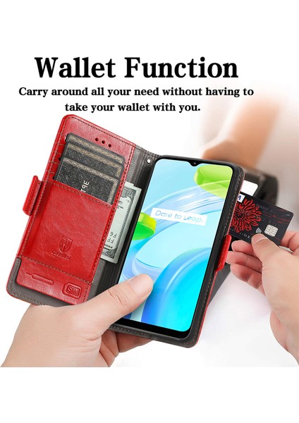 Oppo Realme C30 Cüzdan Kılıfı, Kart Tutuculu Pu Deri Flip Kılıf Rfıd Engelleme Kickstand Telefon Kapağı (Yurt Dışından) fiyatları