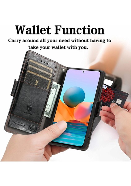 Xiaomi Redmi Note 10 Pro Cüzdan Kılıfı, Kart Tutuculu Pu Deri Flip Kılıf Rfıd Engelleme Kickstand Telefon Kapağı (Yurt Dışından) modelleri