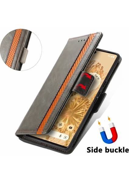 Google Pixel 6 Cüzdan Kılıfı, Kart Tutuculu Pu Deri Flip Kılıf Rfıd Engelleme Kickstand Telefon Kapağı (Yurt Dışından)
