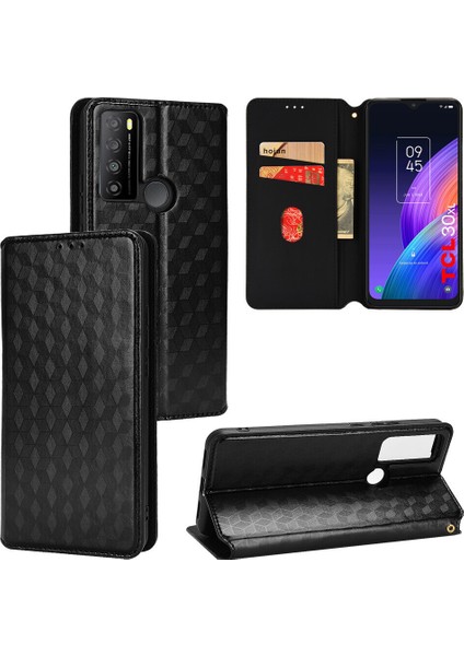 Tcl 30 Xl ile Uyumlu Cüzdan Hakiki Deri Darbeye Dayanıklı Tpu Kılıf Dayanıklı Flip Kitap Katlama Standı (Yurt Dışından)