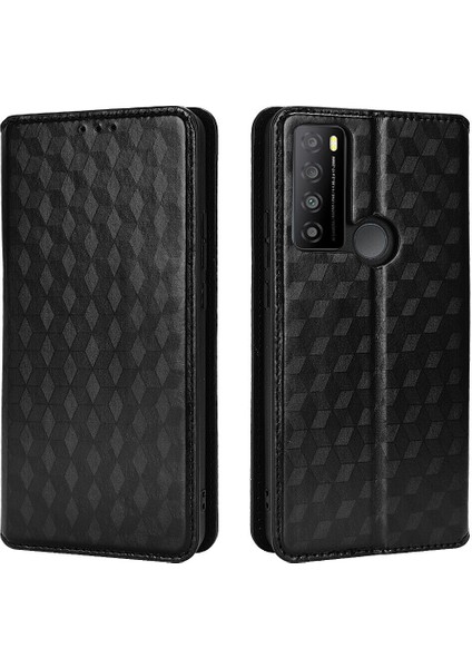 Tcl 30 Xl ile Uyumlu Cüzdan Hakiki Deri Darbeye Dayanıklı Tpu Kılıf Dayanıklı Flip Kitap Katlama Standı (Yurt Dışından)