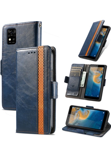 Zte Blade A31 Cüzdan Kılıfı, Kart Tutuculu Pu Deri Flip Kılıf Rfıd Engelleme Kickstand Telefon Kapağı (Yurt Dışından)