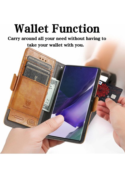 Samsung Galaxy S22 Ultra Cüzdan Kılıfı, Kart Tutuculu Pu Deri Flip Kılıf Rfıd Engelleme Kickstand Telefon Kapağı (Yurt Dışından) modelleri