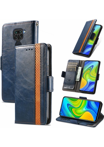 Redmi Note 9 4g Cüzdan Kılıfı, Kart Tutuculu Pu Deri Flip Kılıf Rfıd Engelleme Kickstand Telefon Kapağı (Yurt Dışından)