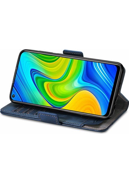 Redmi Note 9 4g Cüzdan Kılıfı, Kart Tutuculu Pu Deri Flip Kılıf Rfıd Engelleme Kickstand Telefon Kapağı (Yurt Dışından)