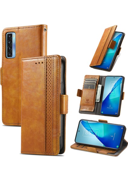 Tcl 20 S Cüzdan Kılıfı, Kart Tutuculu Pu Deri Flip Kılıf Rfıd Engelleme Kickstand Telefon Kapağı (Yurt Dışından)