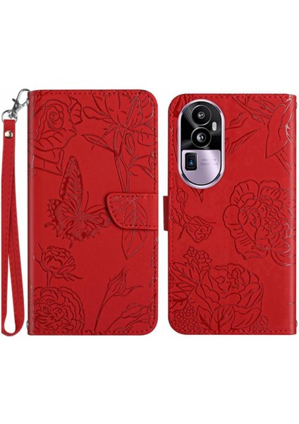 Kılıf Için Oppo Wrist 10 Pro 5g Bilek Kayışı Çiçekler ve Kelebekler Pu (Yurt Dışından)