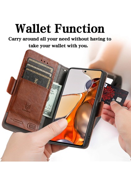 Xiaomi 11T/11T Pro Cüzdan Kılıfı, Kart Tutuculu Pu Deri Flip Kılıf Rfıd Engelleme Kickstand Telefon Kapağı (Yurt Dışından) modelleri