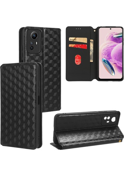 Xiaomi Redmi Note 12S 4g ile Uyumlu Cüzdan Hakiki Deri Darbeye Dayanıklı Tpu Kılıf Dayanıklı Flip Kitap Katlama Standı (Yurt Dışından)