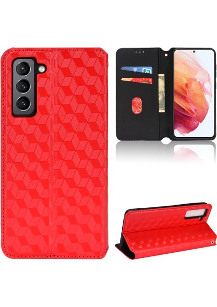 Samsung Galaxy S21 ile Uyumlu Cüzdan Hakiki Deri Darbeye Dayanıklı Tpu Kılıf Dayanıklı Flip Kitap Katlama Standı (Yurt Dışından)
