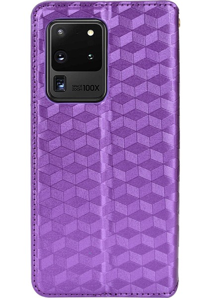 Samsung Galaxy S20 Ultra ile Uyumlu Cüzdan Hakiki Deri Darbeye Dayanıklı Tpu Kılıf Dayanıklı Flip Kitap Katlama Standı (Yurt Dışından)