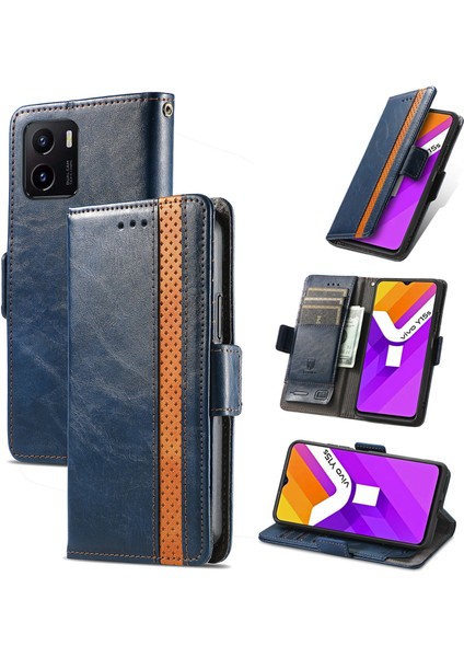 Vivo Y15S Cüzdan Kılıfı, Kart Tutuculu Pu Deri Flip Kılıf Rfıd Engelleme Kickstand Telefon Kapağı (Yurt Dışından)