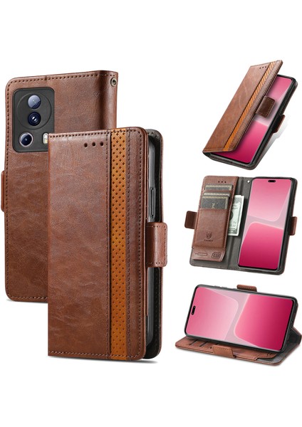 Xiaomi 13 Lite Cüzdan Kılıfı, Kart Tutuculu Pu Deri Flip Kılıf Rfıd Engelleme Kickstand Telefon Kapağı (Yurt Dışından)