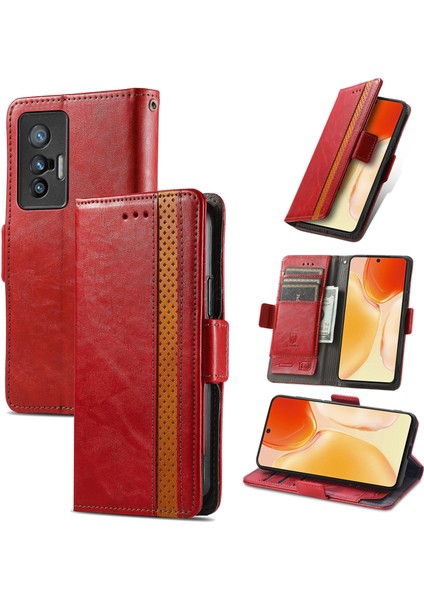Vıvo X70 Cüzdan Kılıfı, Kart Tutuculu Pu Deri Flip Kılıf Rfıd Engelleme Kickstand Telefon Kapağı (Yurt Dışından)