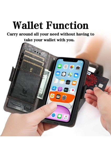 Apple iPhone X/xs Cüzdan Kılıfı, Kart Tutuculu Pu Deri Flip Kılıf Rfıd Engelleme Kickstand Telefon Kapağı (Yurt Dışından) modelleri