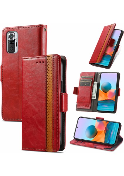 Xiaomi Redmi Note 10 Pro Cüzdan Kılıfı, Kart Tutuculu Pu Deri Flip Kılıf Rfıd Engelleme Kickstand Telefon Kapağı (Yurt Dışından)