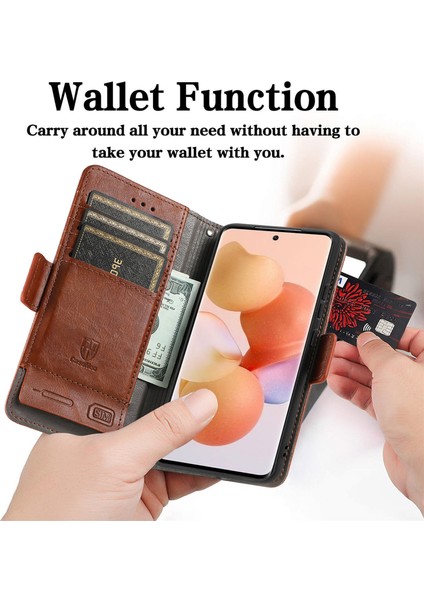 Xiaomi 12 Lite Cüzdan Kılıfı, Kart Tutuculu Pu Deri Flip Kılıf Rfıd Engelleme Kickstand Telefon Kapağı (Yurt Dışından)