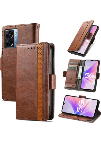 Oppo A57 5g Cüzdan Kılıfı, Kart Tutuculu Pu Deri Flip Kılıf Rfıd Engelleme Kickstand Telefon Kapağı (Yurt Dışından)
