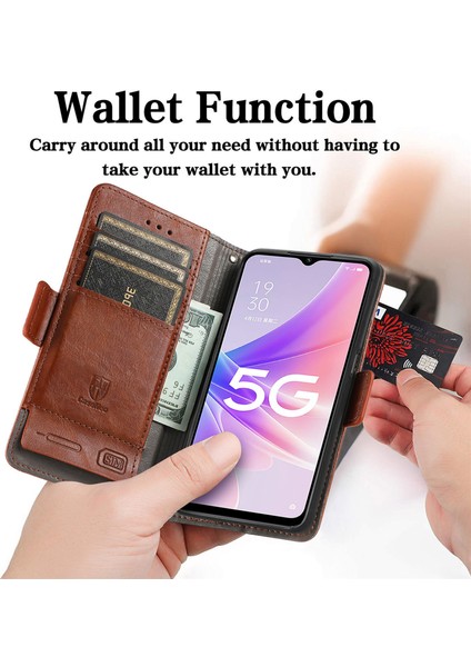 Oppo A57 5g Cüzdan Kılıfı, Kart Tutuculu Pu Deri Flip Kılıf Rfıd Engelleme Kickstand Telefon Kapağı (Yurt Dışından) fiyatları