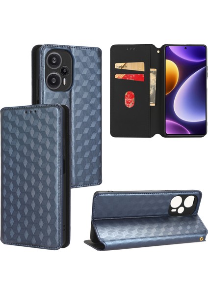 Xiaomi Mi Poco F5 5g ile Uyumlu Cüzdan Hakiki Deri Darbeye Dayanıklı Tpu Kılıf Dayanıklı Flip Kitap Katlama Standı (Yurt Dışından)