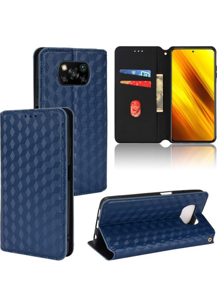 Xiaomi Mi Poco X3 Nfc ile Uyumlu Cüzdan Hakiki Deri Darbeye Dayanıklı Tpu Kılıf Dayanıklı Flip Kitap Katlama Standı (Yurt Dışından)