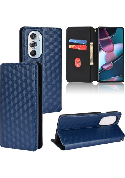 Motorola Moto Edge 30 Pro ile Uyumlu Cüzdan Hakiki Deri Darbeye Dayanıklı Tpu Kılıf Dayanıklı Flip Kitap Katlama Standı (Yurt Dışından)