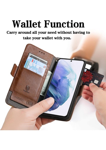 Samsung Galaxy S21 Ultra Cüzdan Kılıfı, Kart Tutuculu Pu Deri Flip Kılıf Rfıd Engelleme Kickstand Telefon Kapağı (Yurt Dışından) fiyatları