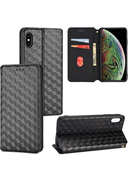 Apple iPhone X/xs ile Uyumlu Cüzdan Hakiki Deri Darbeye Dayanıklı Tpu Kılıf Dayanıklı Flip Kitap Katlama Standı (Yurt Dışından) fiyatları