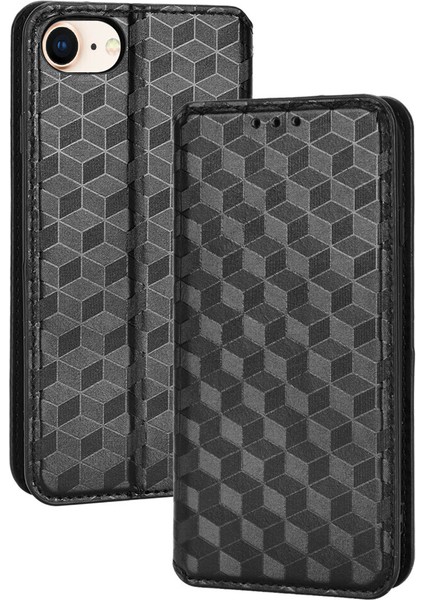 Apple iPhone 7/8/se2/se3 ile Uyumlu Cüzdan Hakiki Deri Darbeye Dayanıklı Tpu Kılıf Dayanıklı Flip Kitap Katlama Standı (Yurt Dışından)