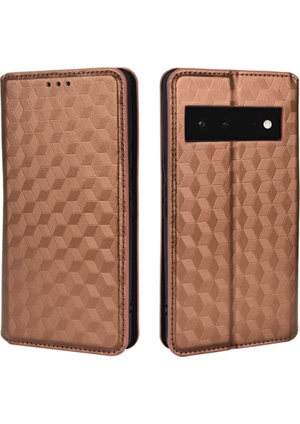 Google Pixel 6 Pro ile Uyumlu Cüzdan Hakiki Deri Darbeye Dayanıklı Tpu Kılıf Dayanıklı Flip Kitap Katlama Standı (Yurt Dışından)