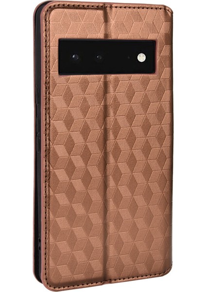 Google Pixel 6 Pro ile Uyumlu Cüzdan Hakiki Deri Darbeye Dayanıklı Tpu Kılıf Dayanıklı Flip Kitap Katlama Standı (Yurt Dışından)