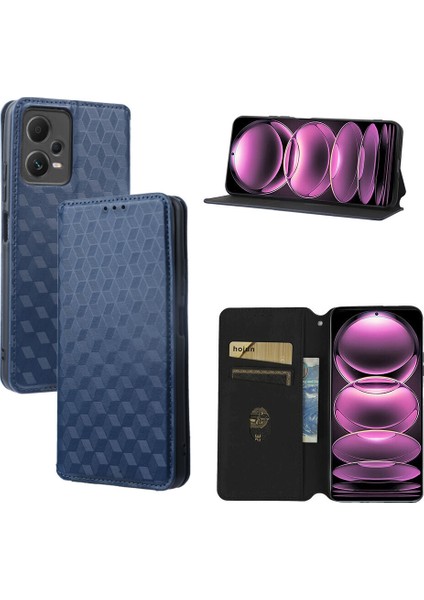 Xiaomi Redmi Note 12 Pro 5g ile Uyumlu Cüzdan Hakiki Deri Darbeye Dayanıklı Tpu Kılıf Dayanıklı Flip Kitap Katlama Standı (Yurt Dışından)