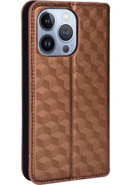 Apple iPhone 15 Pro Max ile Uyumlu Cüzdan Hakiki Deri Darbeye Dayanıklı Tpu Kılıf Dayanıklı Flip Kitap Katlama Standı (Yurt Dışından)